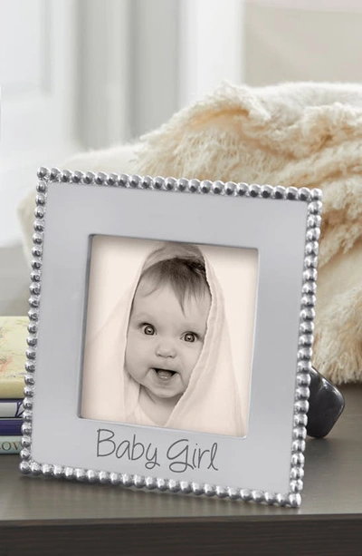 Mariposa Beaded Baby Girl Frame In Silver