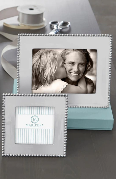 Mariposa Beaded Recycled Aluminum Picture Frame In Silver