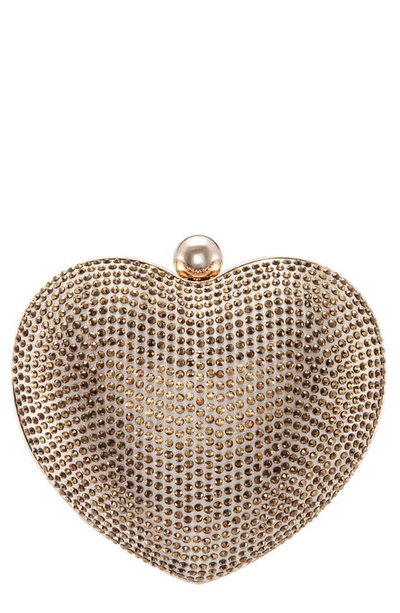 Shop Nina Crystal Embellished Minaudière In Gold