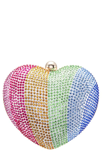 Shop Nina Crystal Embellished Minaudière In Rainbow