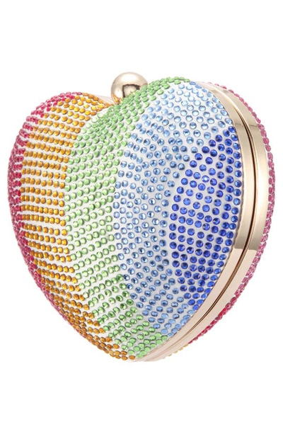 Shop Nina Crystal Embellished Minaudière In Rainbow