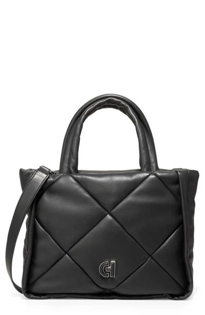 Shop Cole Haan Puff Quilted Leather Tote In Black