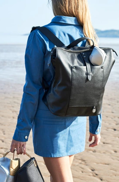 Shop Pacapod Saunton Faux Leather Convertible Diaper Backpack In Black