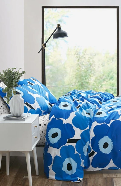 Shop Marimekko Unikko Comforter & Sham Set In Blue