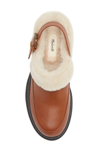 Shop Madewell Tilly Faux Shearling Clog In Dried Maple