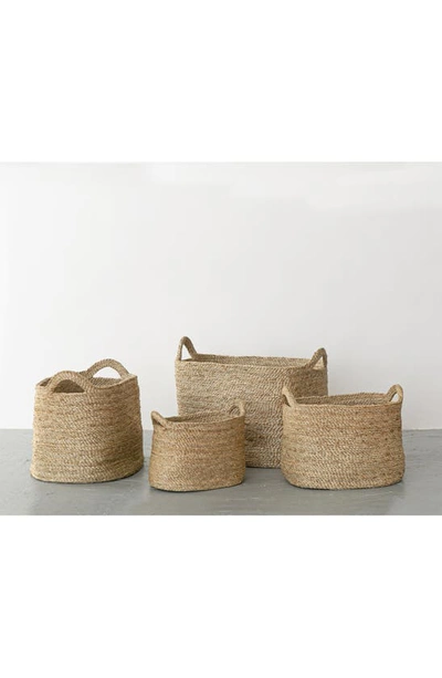 Shop Will And Atlas Set Of 4 Oval Jute Baskets In Natural