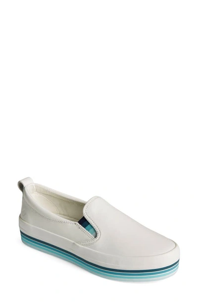 Shop Sperry Crest Twin Gore Platform Sneaker In White