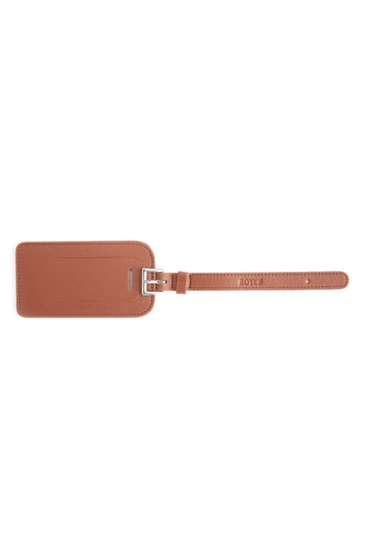 Shop Royce New York Personalized Leather Luggage Tag In Tan- Gold Foil