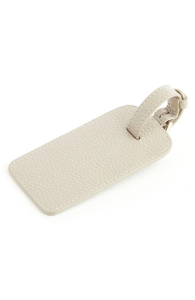 Royce New York Personalized Leather Luggage Tag In Taupe - Deboss