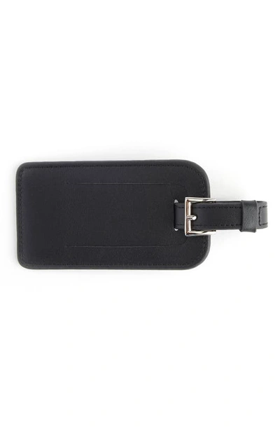 Royce New York Personalized Leather Luggage Tag In Black- Deboss