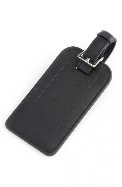 Shop Royce New York Personalized Leather Luggage Tag In Black- Gold Foil