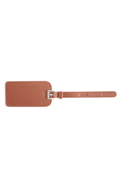 Shop Royce New York Personalized Leather Luggage Tag In Tan- Silver Foil