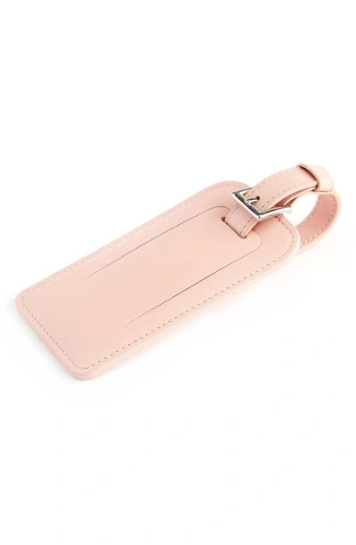 Shop Royce New York Personalized Leather Luggage Tag In Light Pink- Silver Foil