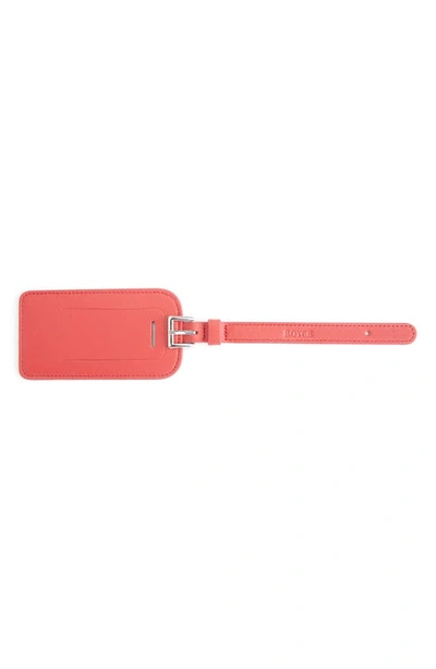 Royce New York Personalized Leather Luggage Tag In Red- Gold Foil