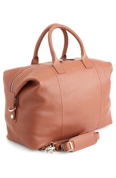 Shop Royce New York Personalized Medium Duffel Bag In Tan - Silver Foil