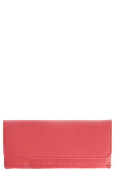 Shop Royce New York Personalized Rfid Blocking Leather Clutch Wallet In Red - Deboss