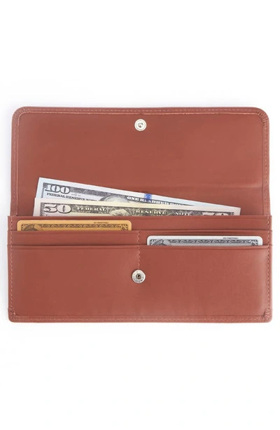 Royce New York Personalized Rfid Blocking Leather Clutch Wallet In Tan - Deboss