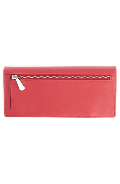 Royce New York Personalized Rfid Blocking Leather Clutch Wallet In Red - Deboss