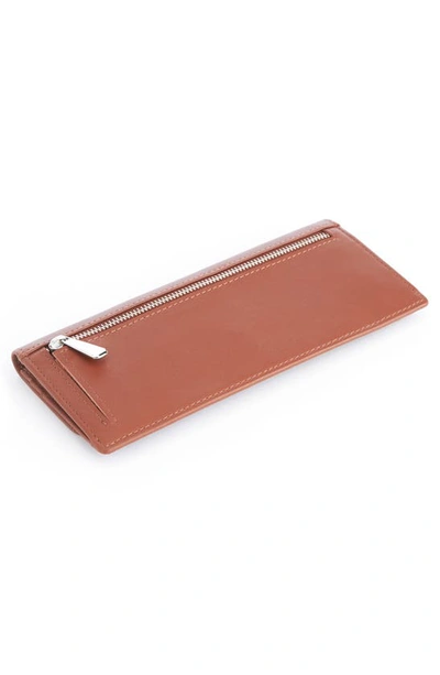 Shop Royce New York Personalized Rfid Blocking Leather Clutch Wallet In Tan - Silver Foil