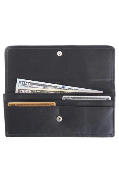 Royce New York Personalized Rfid Blocking Leather Clutch Wallet In Black - Deboss