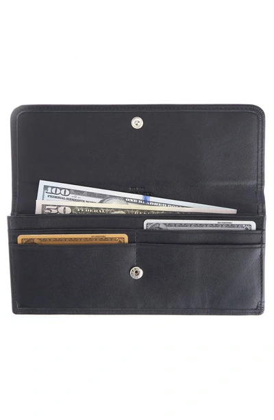Royce New York Personalized Rfid Blocking Leather Clutch Wallet In Black - Gold Foil