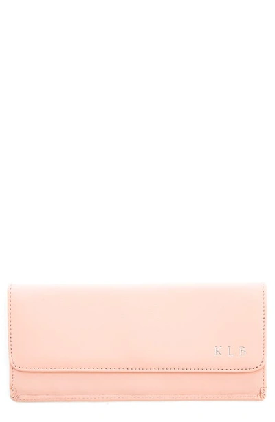 Shop Royce New York Personalized Rfid Blocking Leather Clutch Wallet In Light Pink - Gold Foil