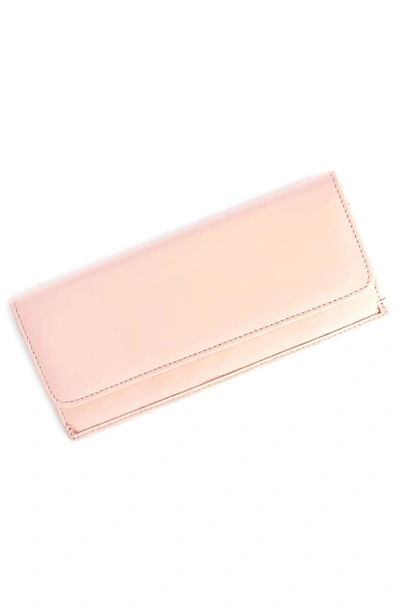 Royce New York Personalized Rfid Blocking Leather Clutch Wallet In Light Pink - Deboss