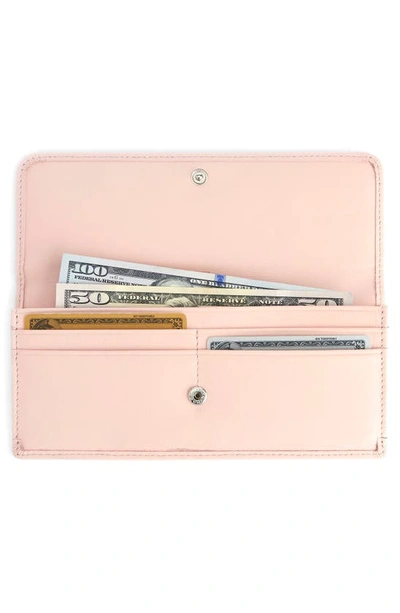 Royce New York Personalized Rfid Blocking Leather Clutch Wallet In Light Pink - Gold Foil