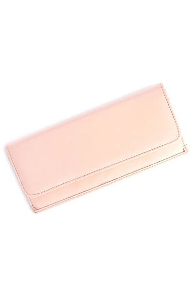 Royce New York Personalized Rfid Blocking Leather Clutch Wallet In Light Pink - Gold Foil