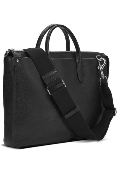 Shop Shinola The Slim Traveler Leather Briefcase In Black