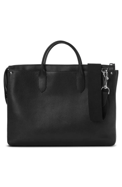 Shop Shinola The Slim Traveler Leather Briefcase In Black