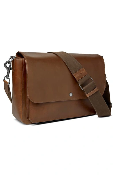 Shinola Canfield Relaxed Leather Messenger Bag In Medium Brown
