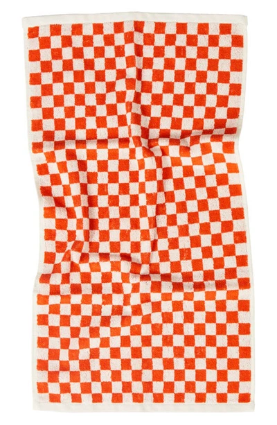 Shop Baina Josephine Organic Cotton Hand Towel In Orange