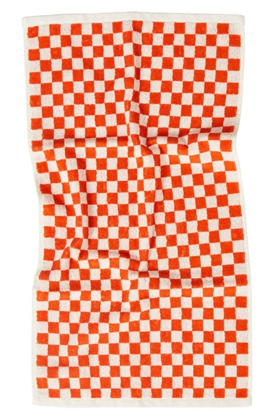 Baina Josephine Cotton Hand Towel In Orange