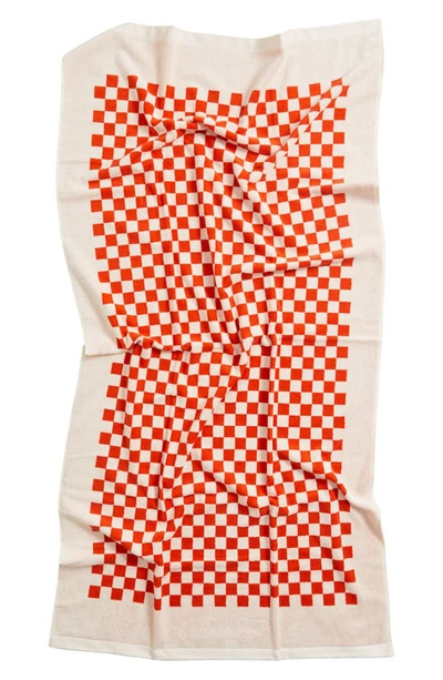 Baina Roman Organic Cotton Pool Towel In Orange