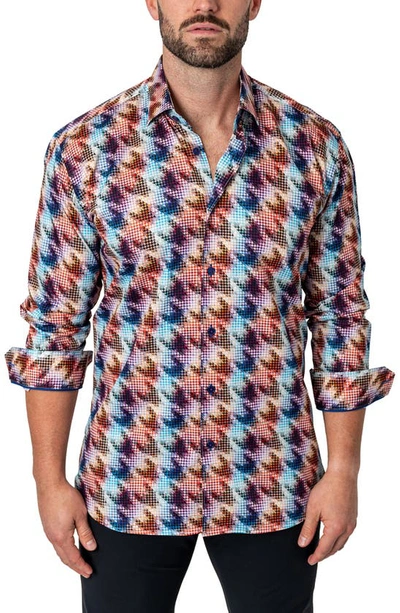 Shop Maceoo Fibonacci Hound Camouflage Cotton Button-up Shirt In Multi