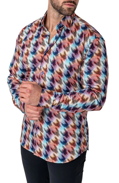 Shop Maceoo Fibonacci Hound Camouflage Cotton Button-up Shirt In Multi