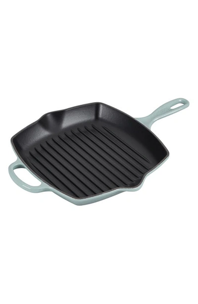 Shop Le Creuset 10 Inch Square Enamel Cast Iron Grill Pan In Oyster