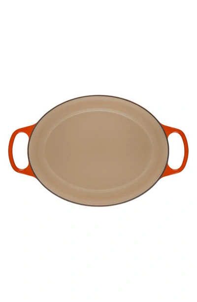 Shop Le Creuset Signature 6.75-quart Oval Enamel Cast Iron French/dutch Oven With Lid In Flame