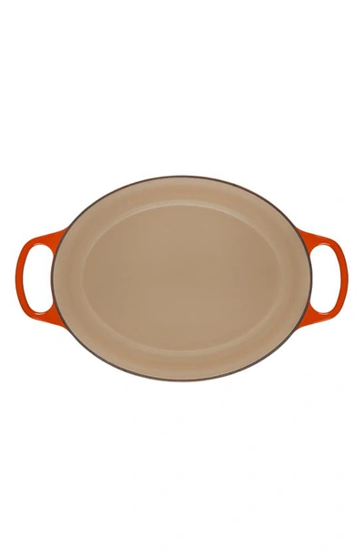 Le Creuset Signature 6.75-quart Oval Enamel Cast Iron French/dutch Oven With Lid In Flame