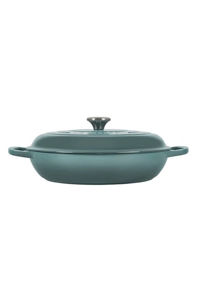 Le Creuset Signature 5 Quart Enameled Cast Iron Braiser In Sea Salt