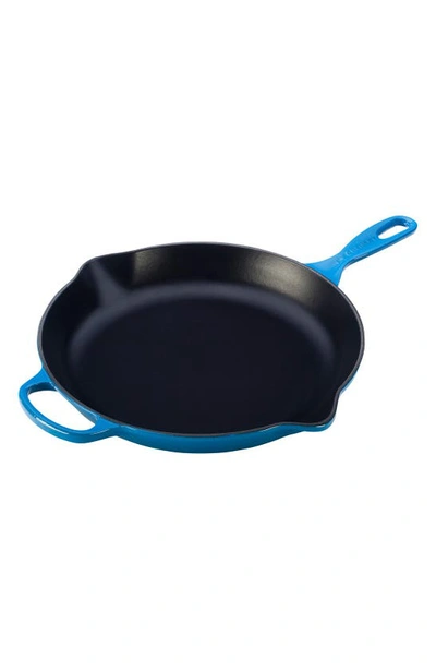 Shop Le Creuset Signature Handle Enamel 11 3/4 Inch Cast Iron Skillet In Marseille