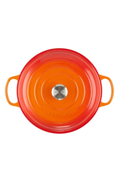 Shop Le Creuset Signature 3.5-quart Enameled Cast Iron Braiser In Flame