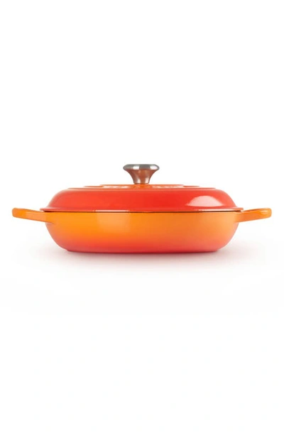 Shop Le Creuset Signature 3.5-quart Enameled Cast Iron Braiser In Flame