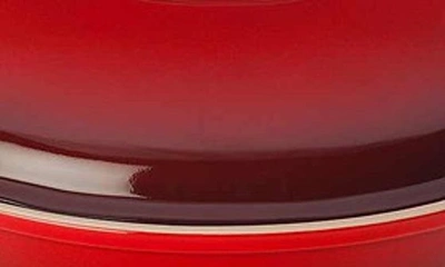 Shop Le Creuset 4 Quart Covered Oval Stoneware Casserole In Cherry