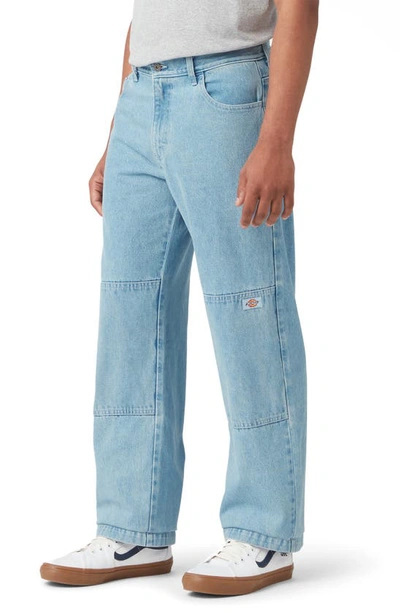 Dickies Paneled Loose Fit Jeans In Light Denim
