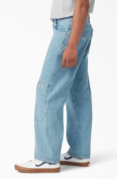 Dickies Paneled Loose Fit Jeans In Light Denim