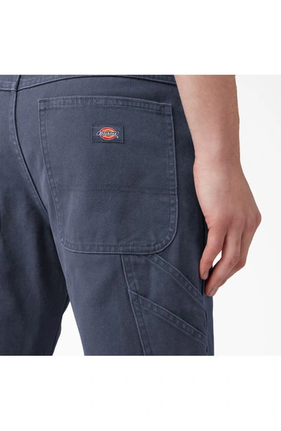 Shop Dickies Cotton Duck Canvas Carpenter Pants In Stonewashed Navy