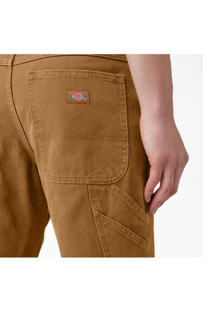 Shop Dickies Cotton Duck Canvas Carpenter Pants In Stonewashed Brown Duck