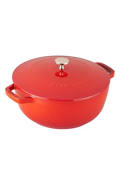 Shop Staub 3.75-quart Enameled Cast Iron French Oven In Red